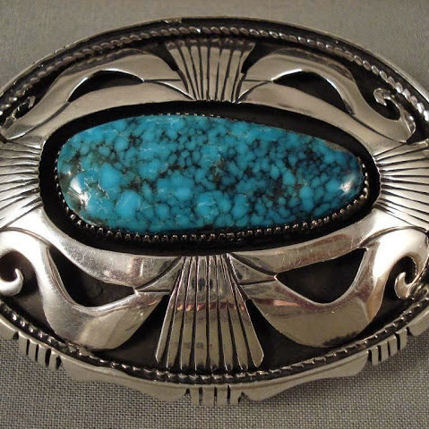 Lone Mountain Turquoise Belt Buckle